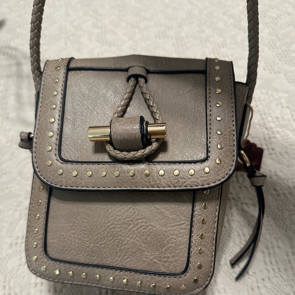 Handbags - Taupe Studded Crossbody Bag NWT